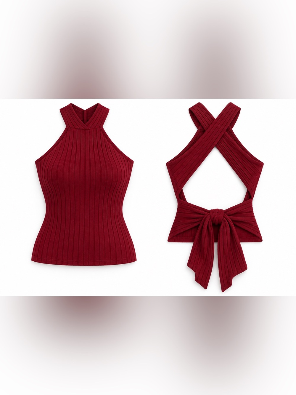 Plus Size Backless Halter Top - Picture 2 of 2